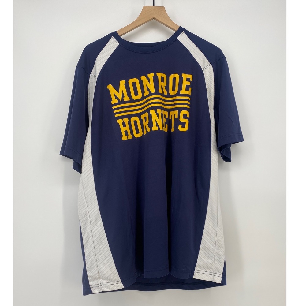 Sport-Tek Monroe‎ Hornets T-Shirt XL Navy Blue Athletic Mesh Panel Excellent